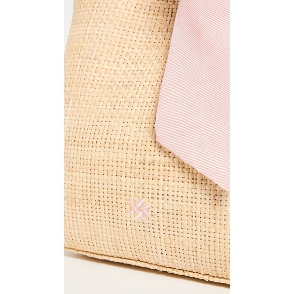 Mini Bow Bag - Women's Mixed Media Handbag (Pink Sand) - Picture 4 of 5